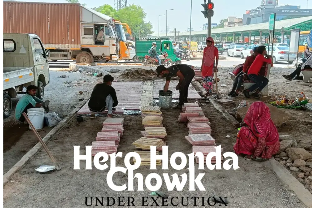 Hero Honda Chowk in Gurugram, under execution